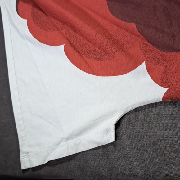 Marina Rinaldi Marina Sport Oversized Cropped White Red Brown Abstract Tee VG XL - Picture 5 of 7